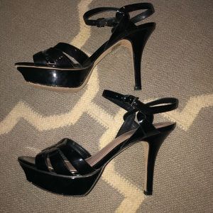 Vince Camuto Black Patent Leather Platform Heels